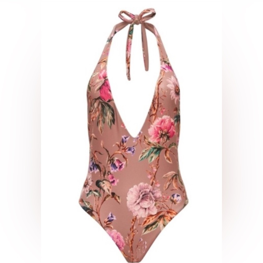 Vitamin A Emma Sexy Plunge Swimsuit Ginger Floral, NWT